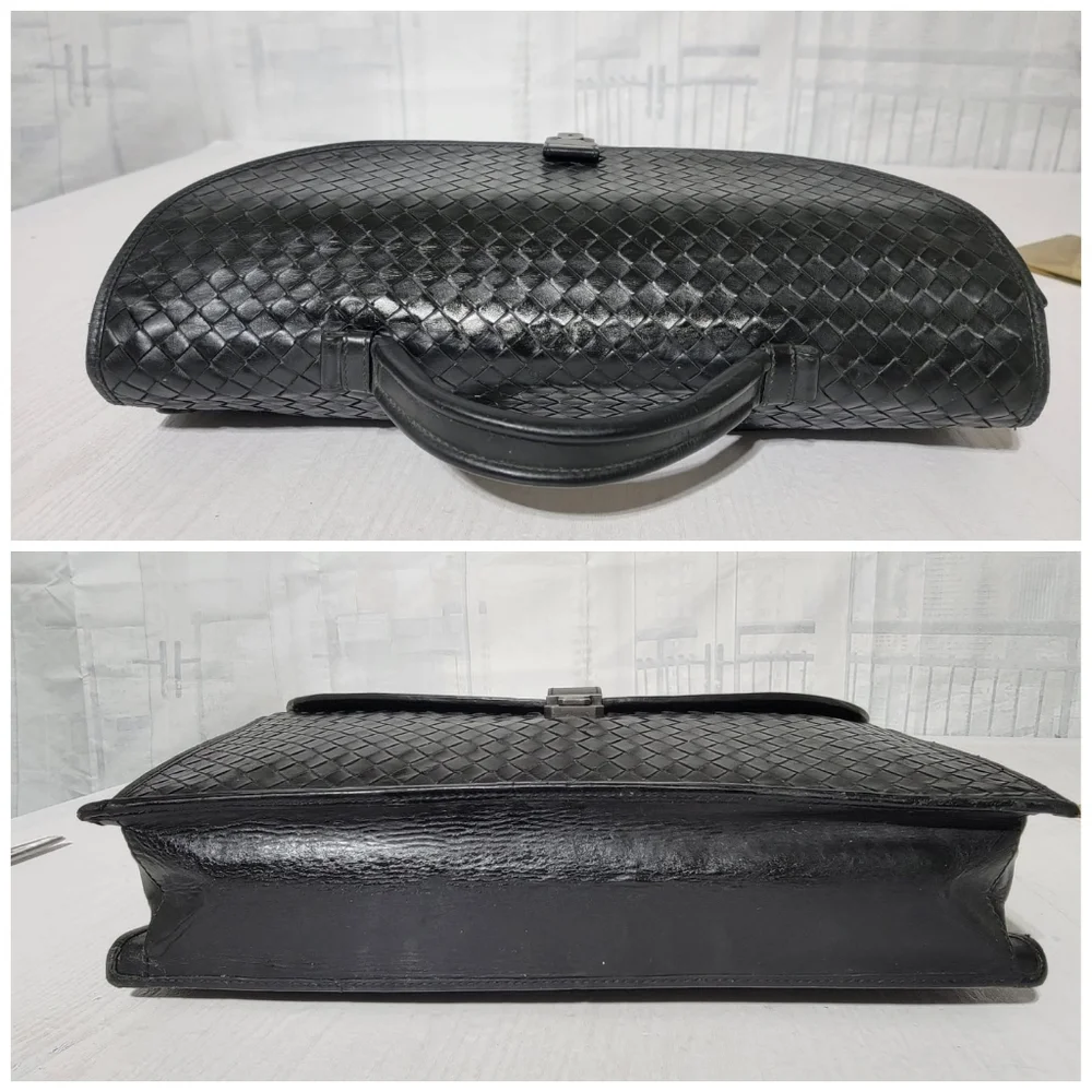 Authentic Bottega Veneta Envelope Briefcase Intrecciato Nappa BLACK